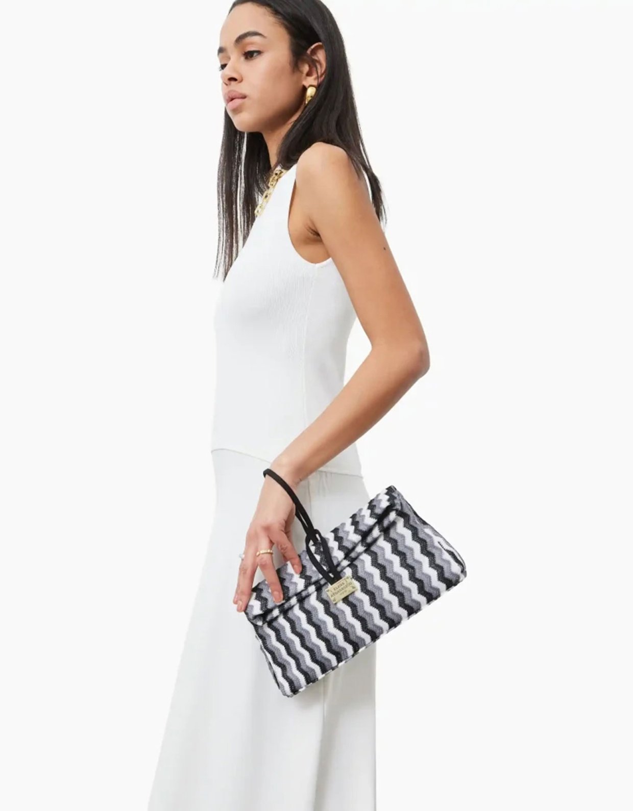 Elena Athanasiou Downtown missoni lunch bag B&W