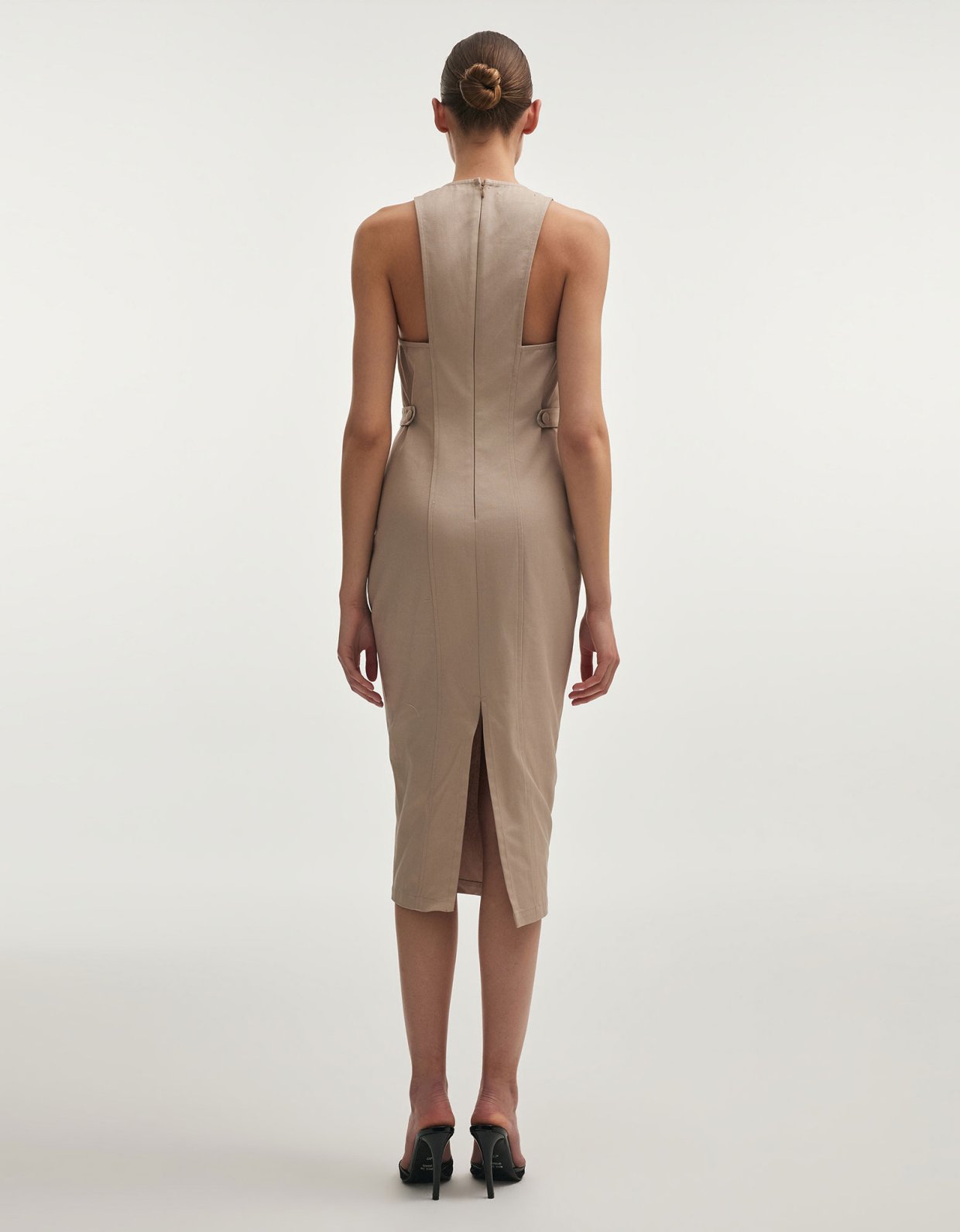 Nadia Rapti Muse midi dress greige