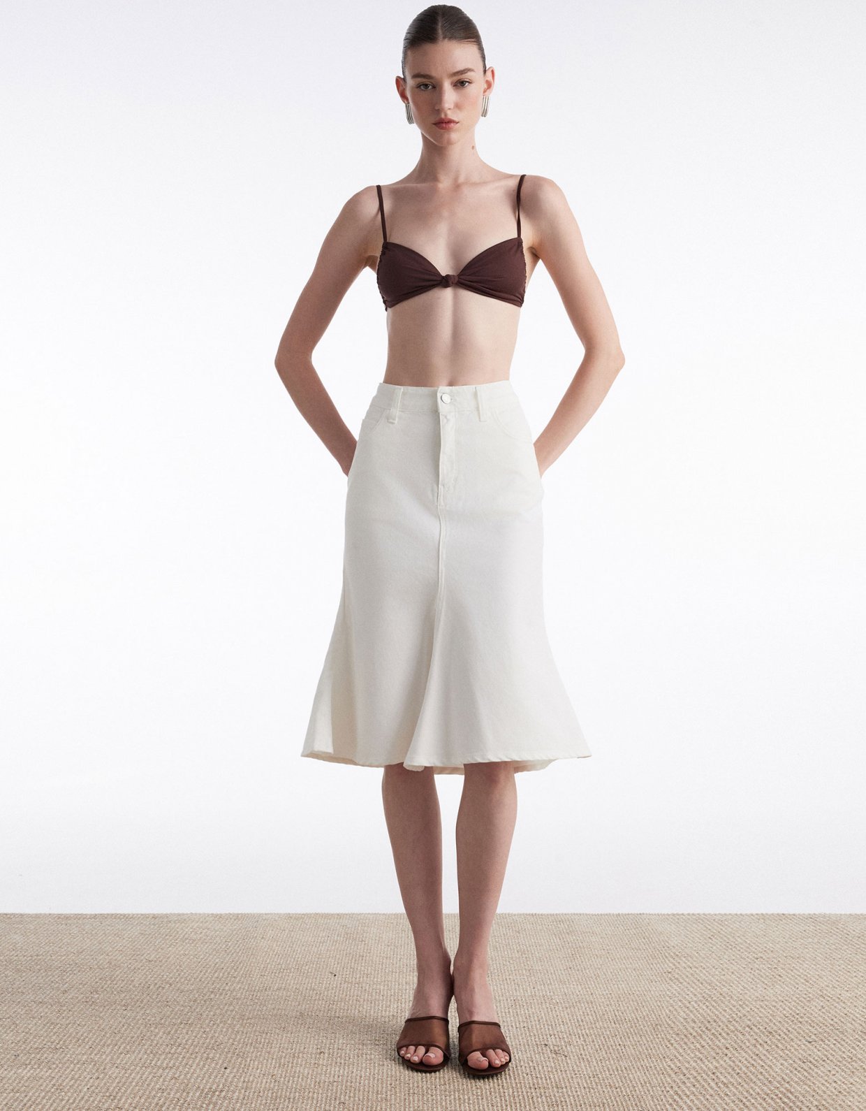 Nadia Rapti Silia denim skirt white