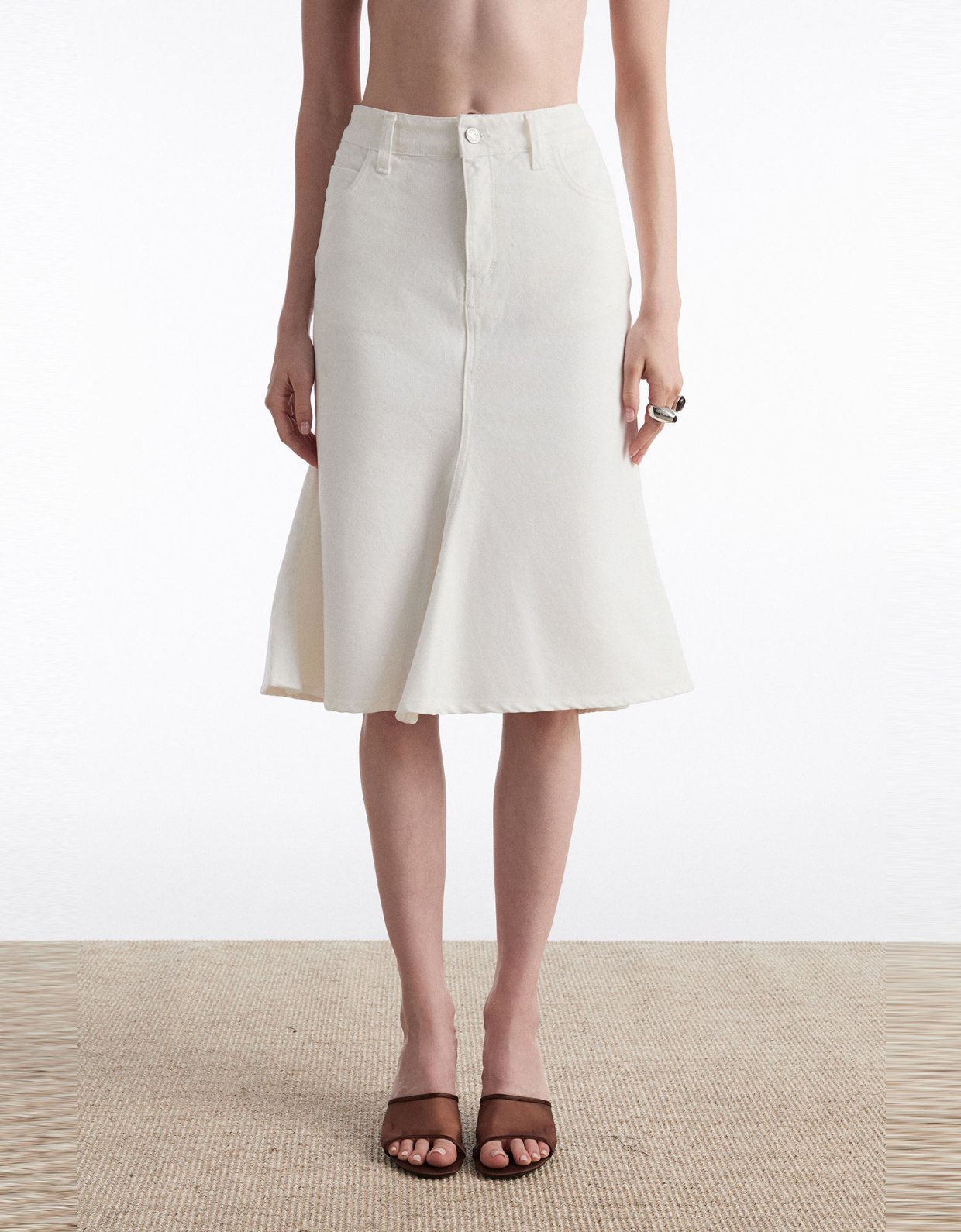 Nadia Rapti Silia denim skirt white