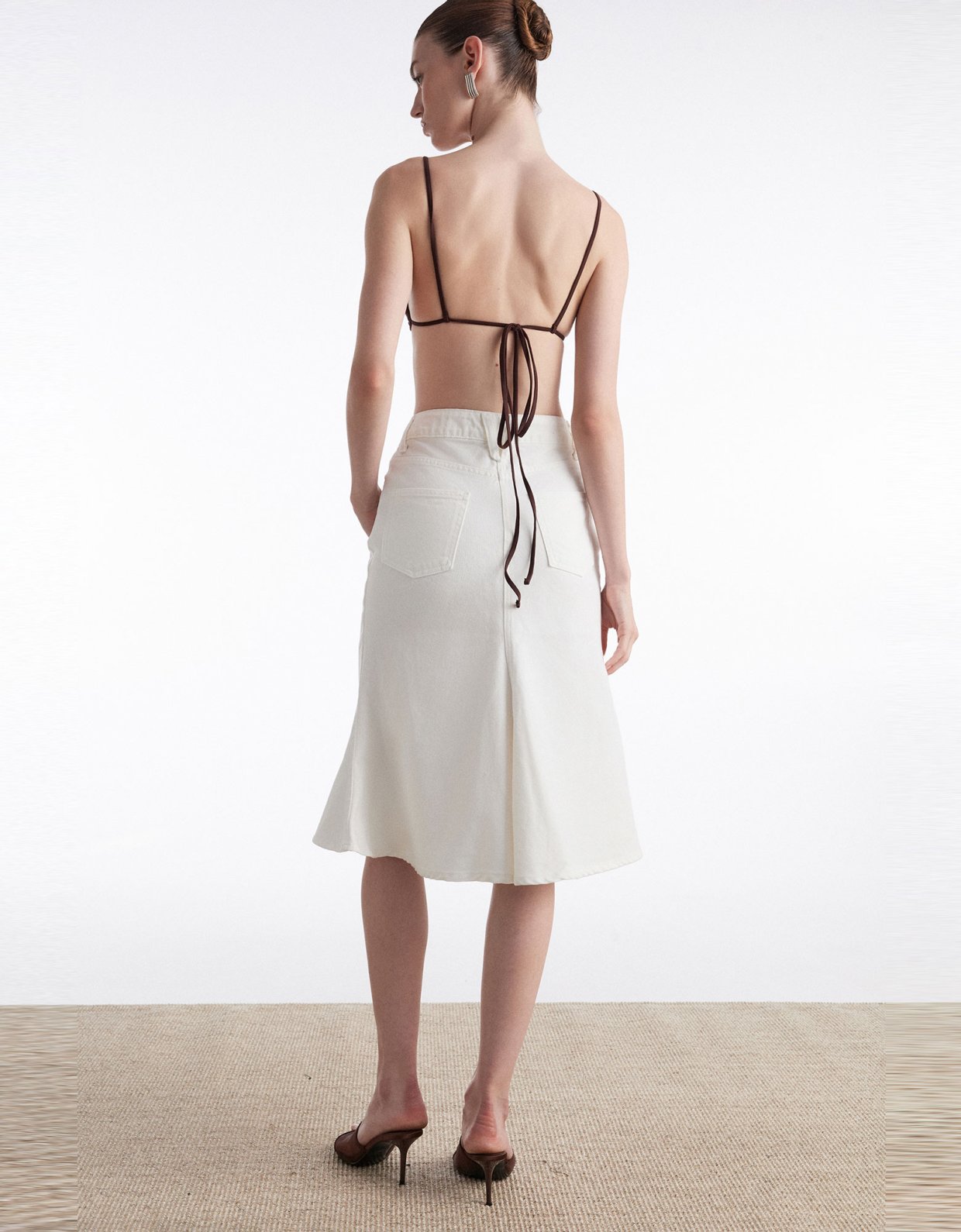 Nadia Rapti Silia denim skirt white