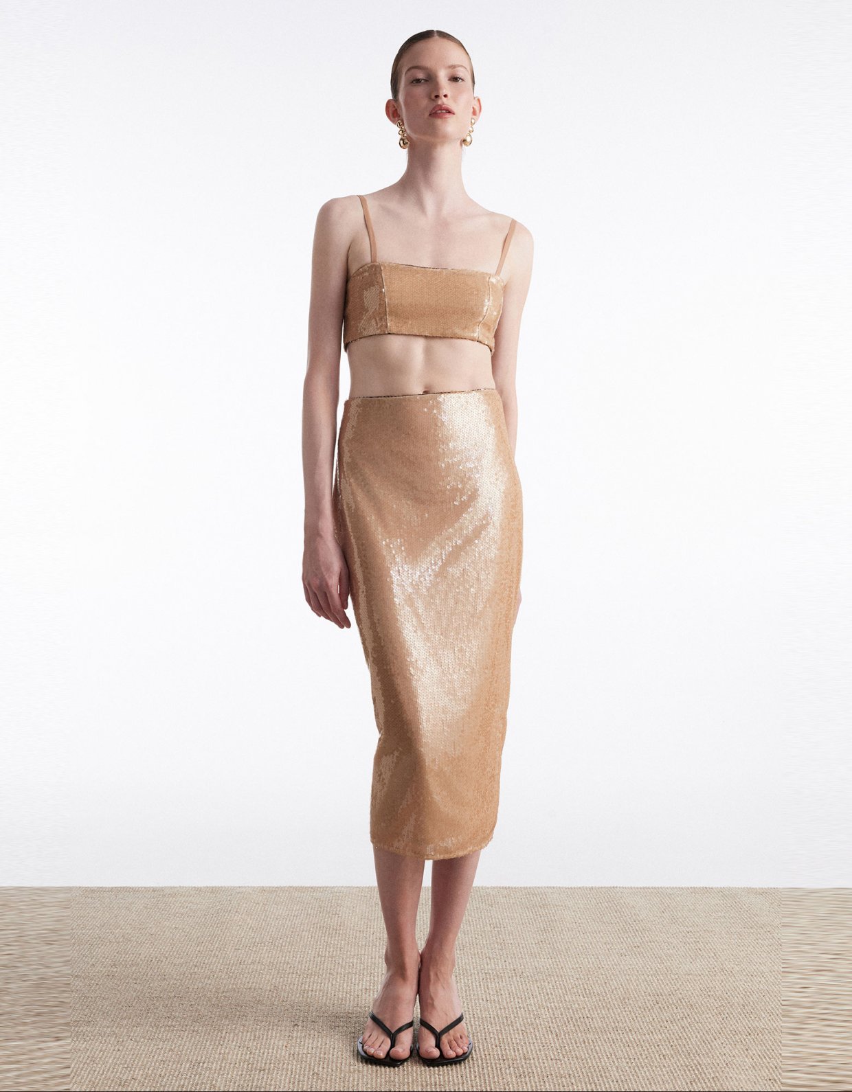 Nadia Rapti Hot sun midi skirt sand