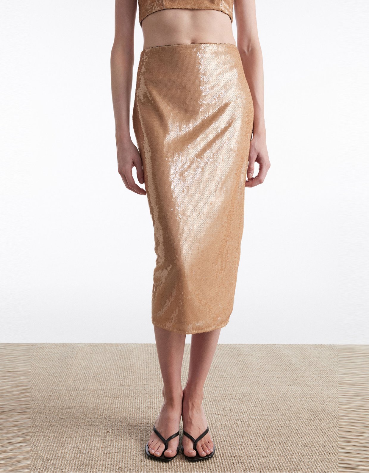 Nadia Rapti Hot sun midi skirt sand