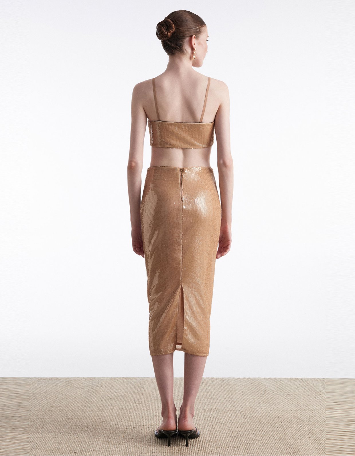 Nadia Rapti Hot sun midi skirt sand