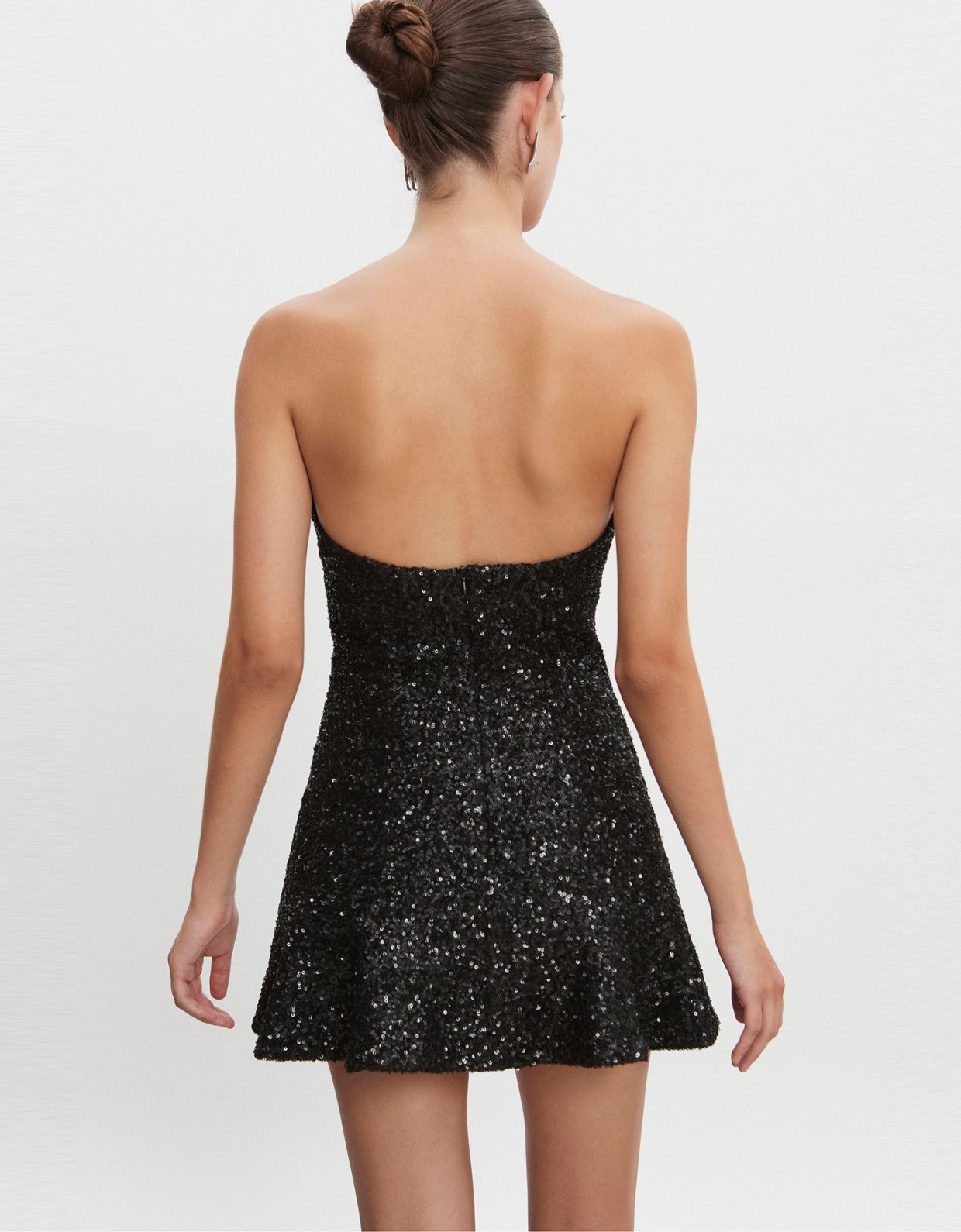 Nadia Rapti Arrow strapless mini dress black
