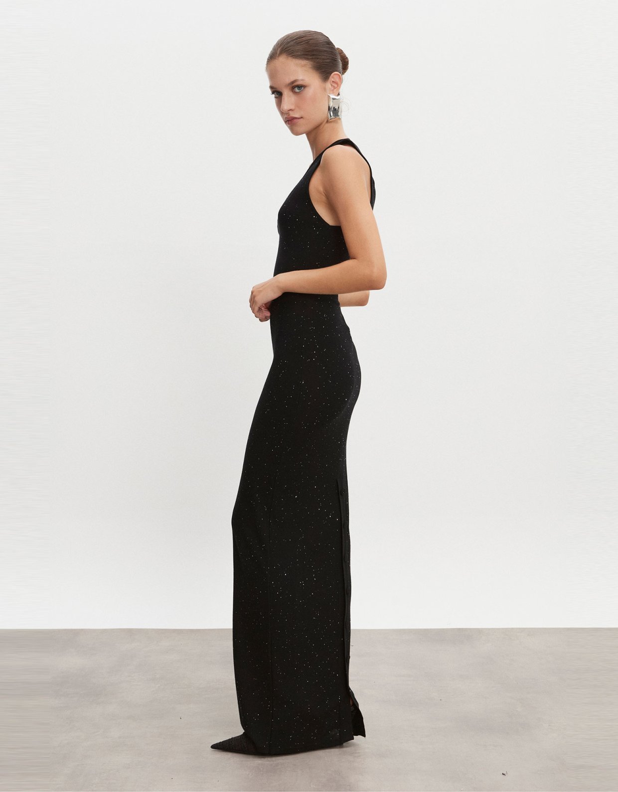 Nadia Rapti Magnetic knitted maxi dress black