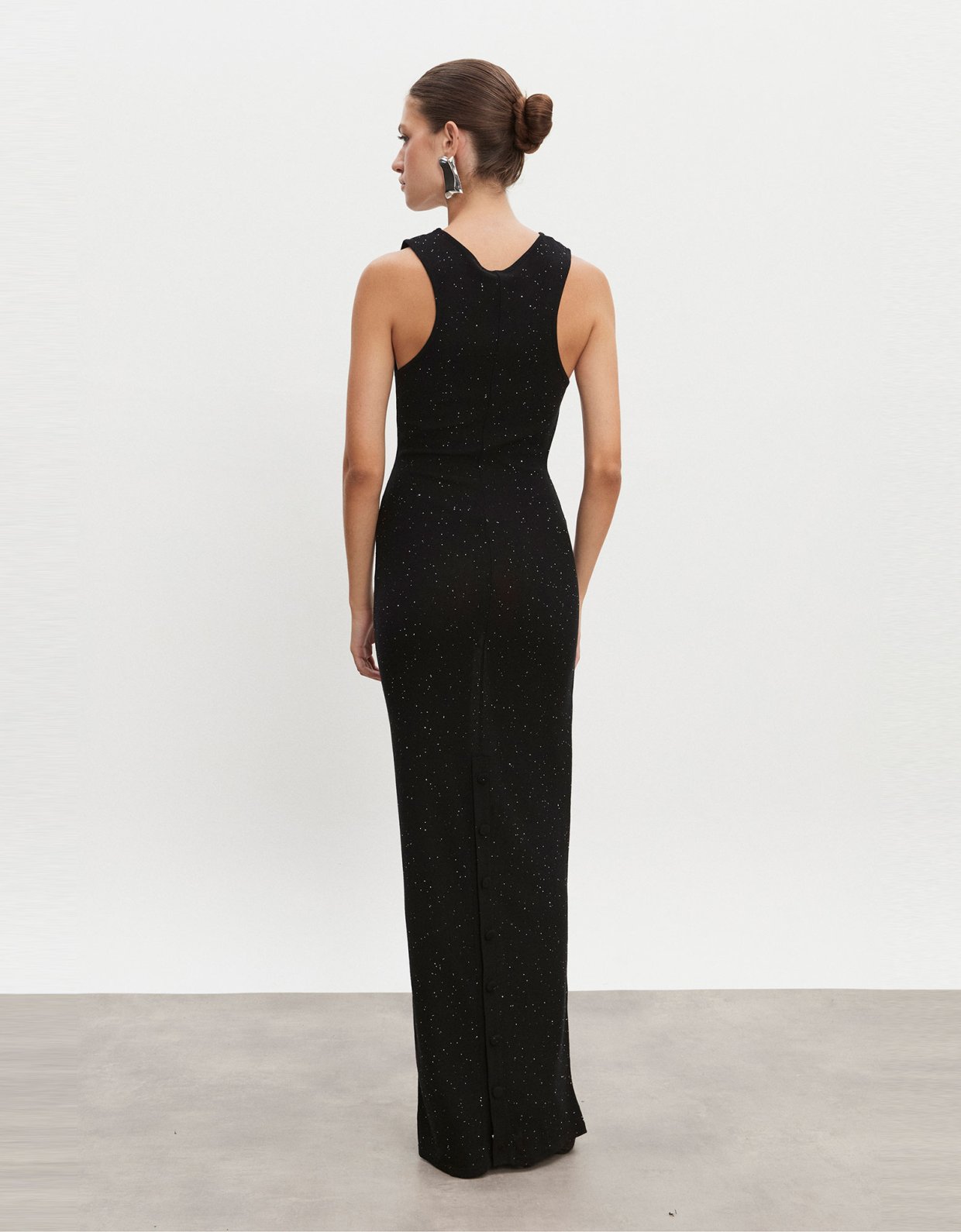 Nadia Rapti Magnetic knitted maxi dress black