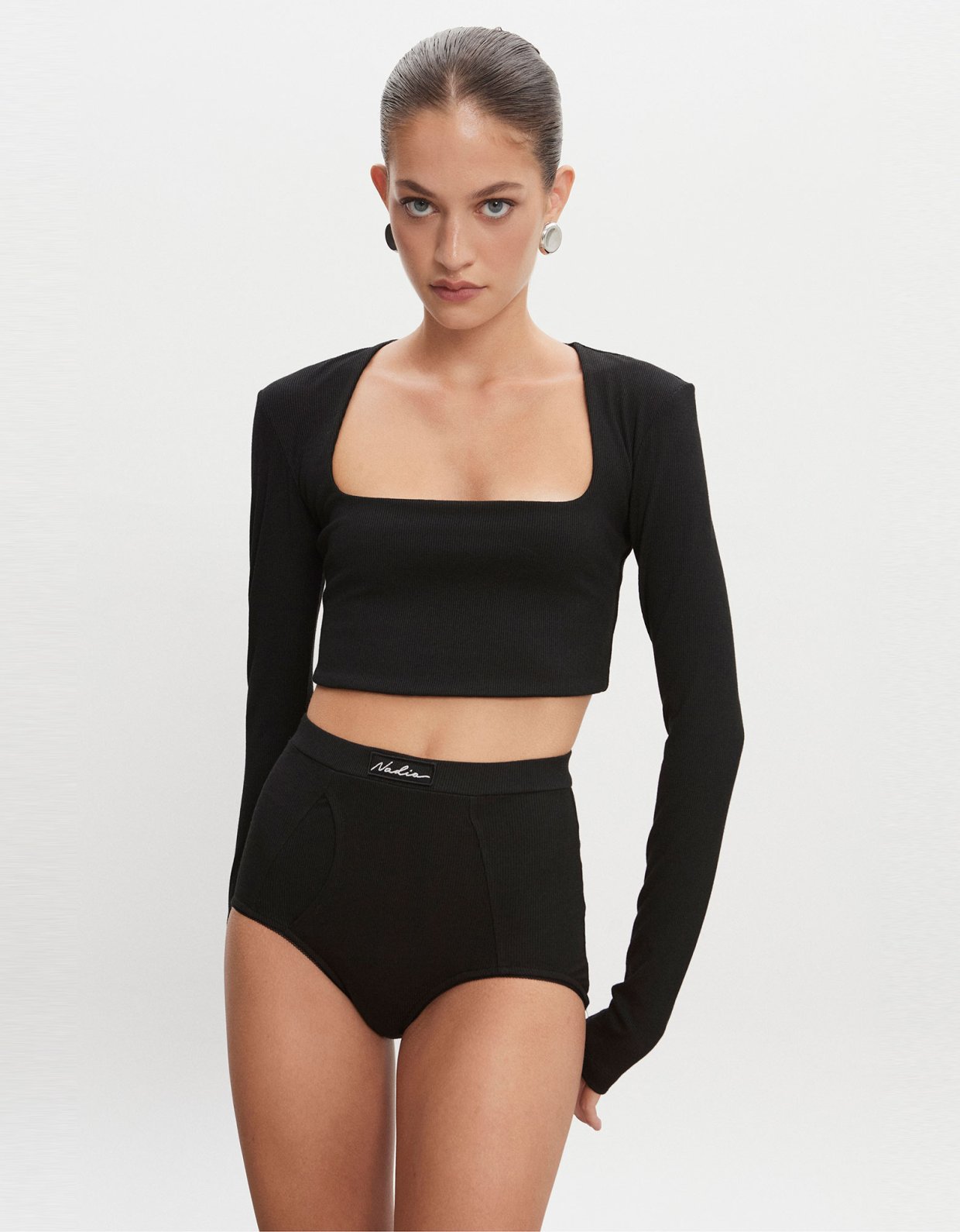 Nadia Rapti Bite crop top black