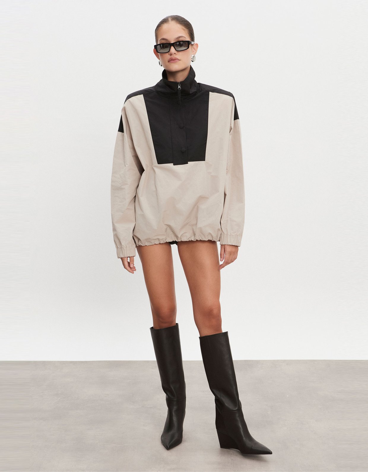 Nadia Rapti Paolo wind anorak M/W greige-black