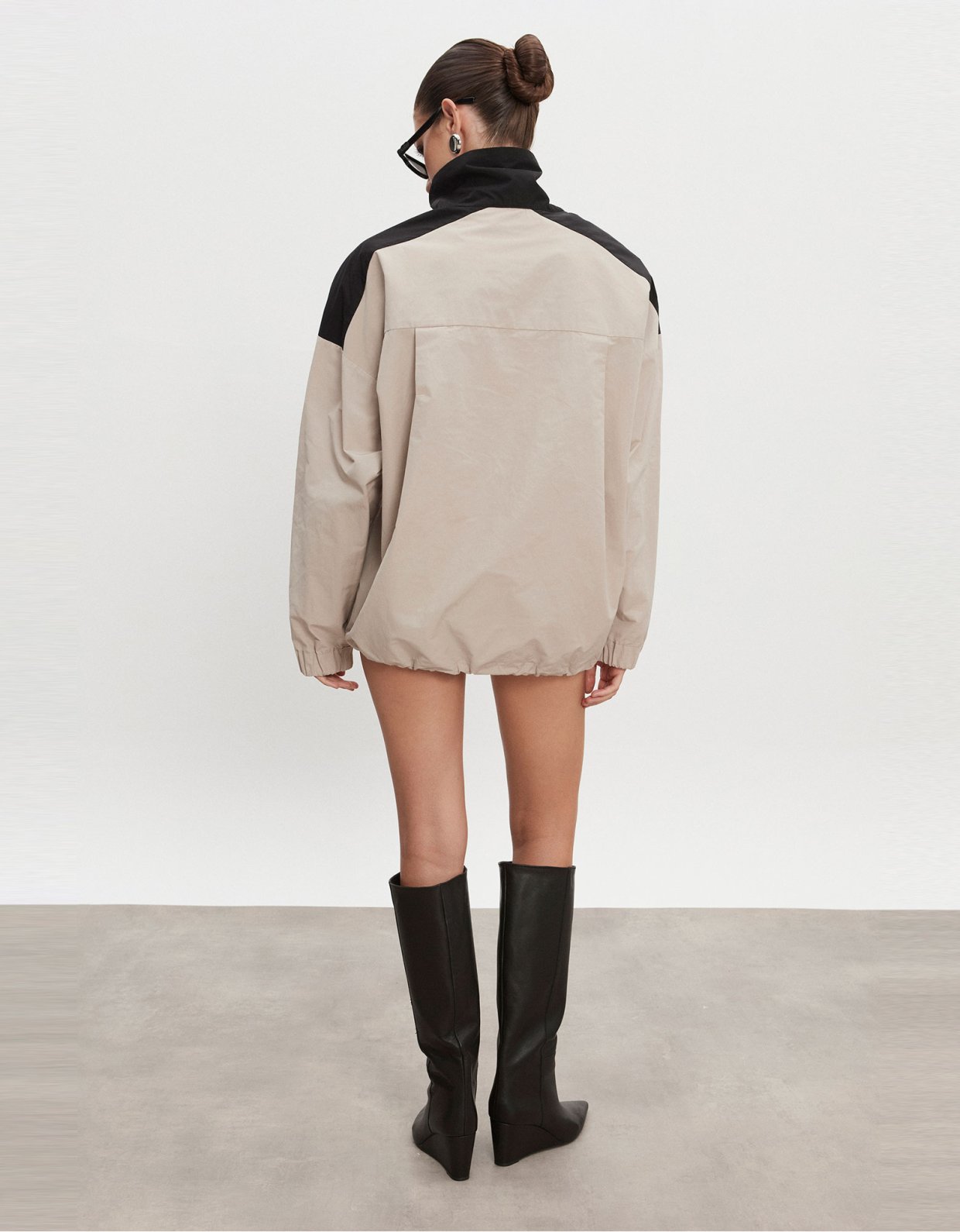Nadia Rapti Paolo wind anorak M/W greige-black
