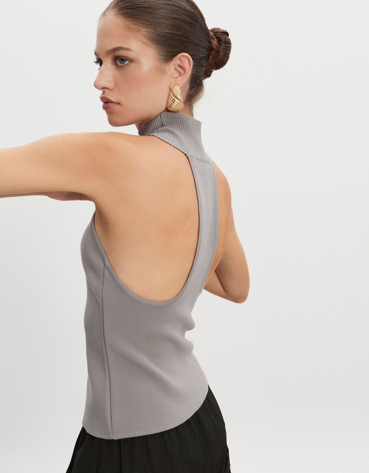 Nadia Rapti Heaven knitted top grey