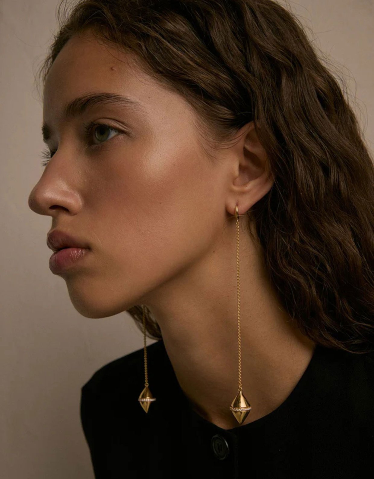 Moncollier Olive gold earrings