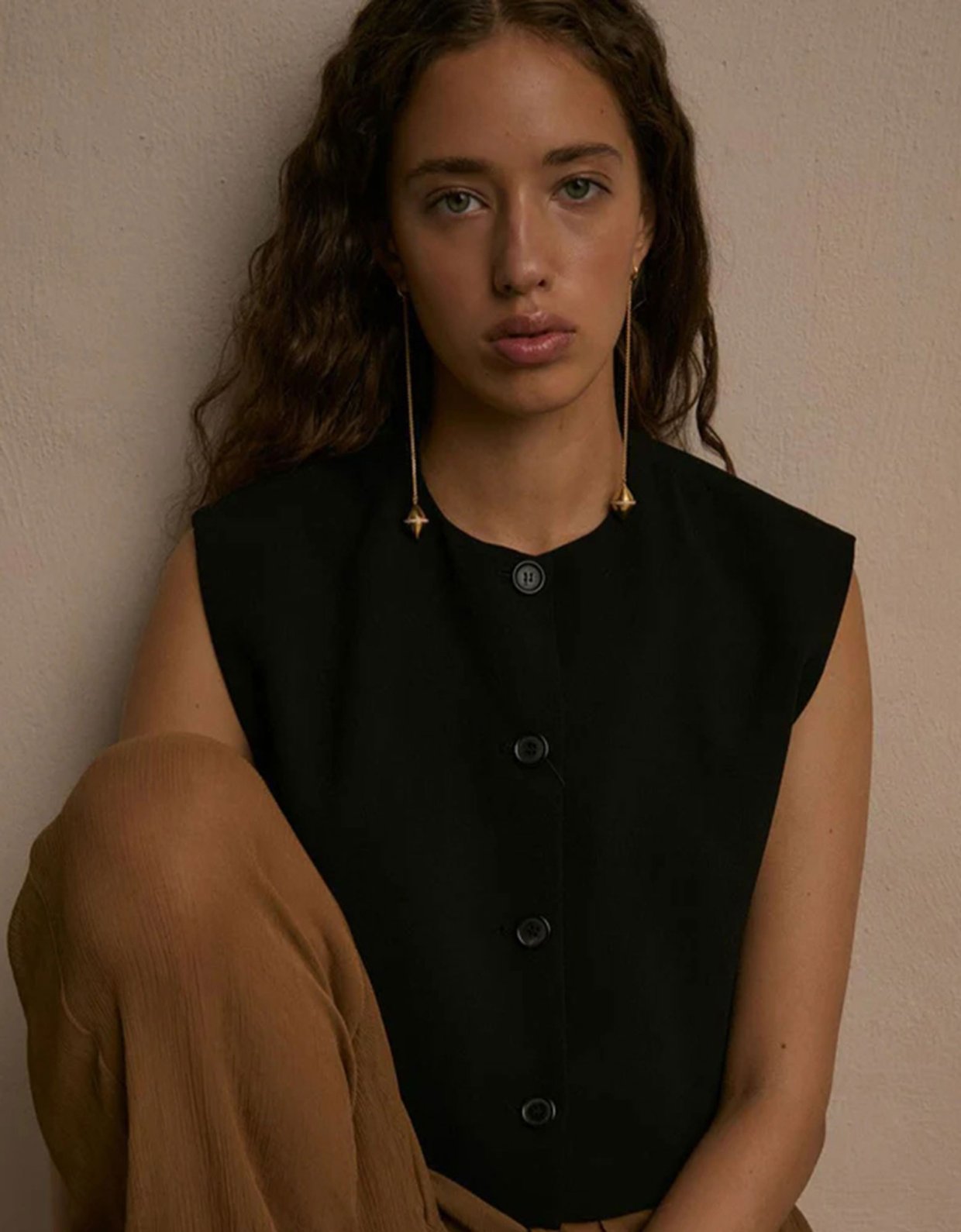 Moncollier Olive gold earrings
