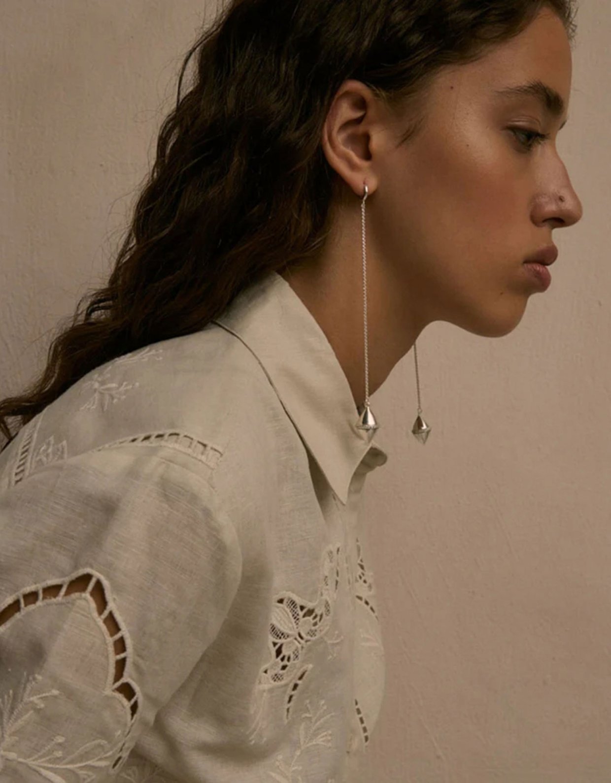 Moncollier Olive silver earrings