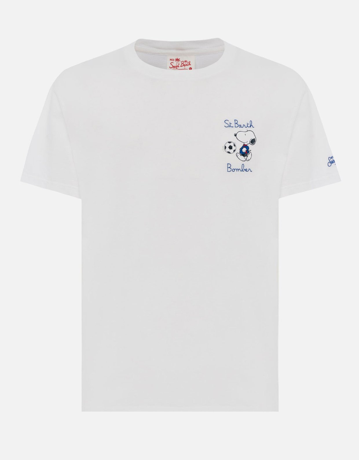 MC2 Saint Barth Organic cotton t-shirt with St. Barth Snoopy bomber embroidery