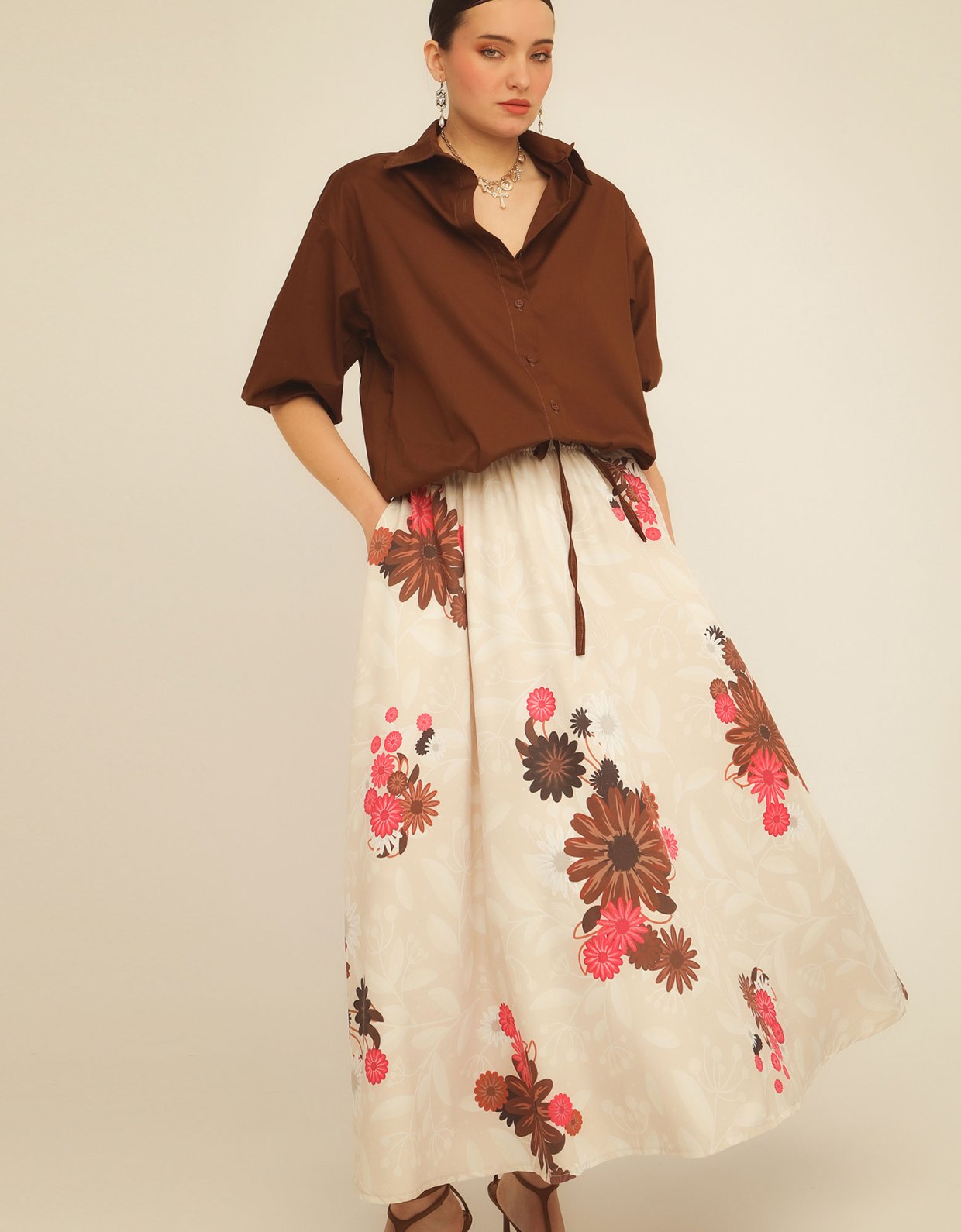 Bee Me Pearl brown skirt