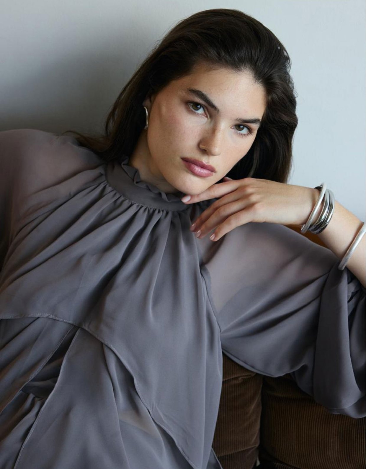 Ciel Concept Melanie grey ruffle dress