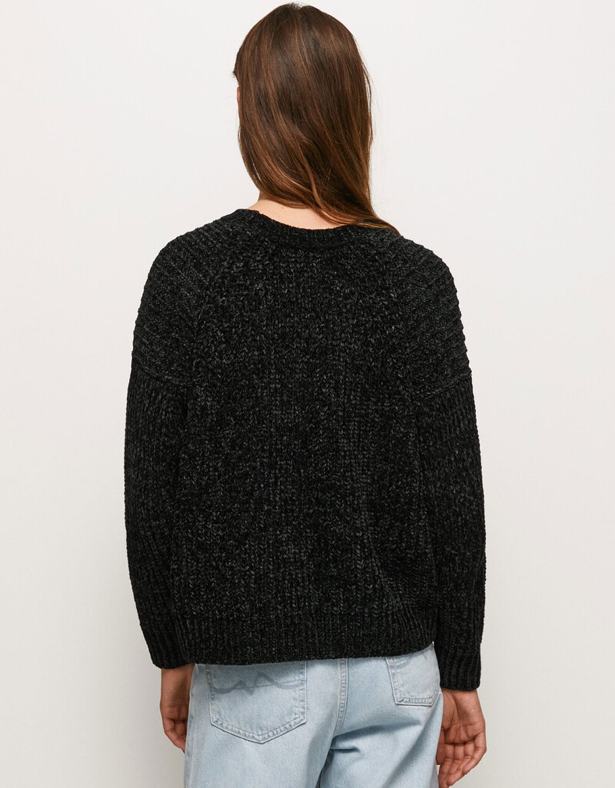 Pepe Jeans Bethany chenilla knit sweater black
