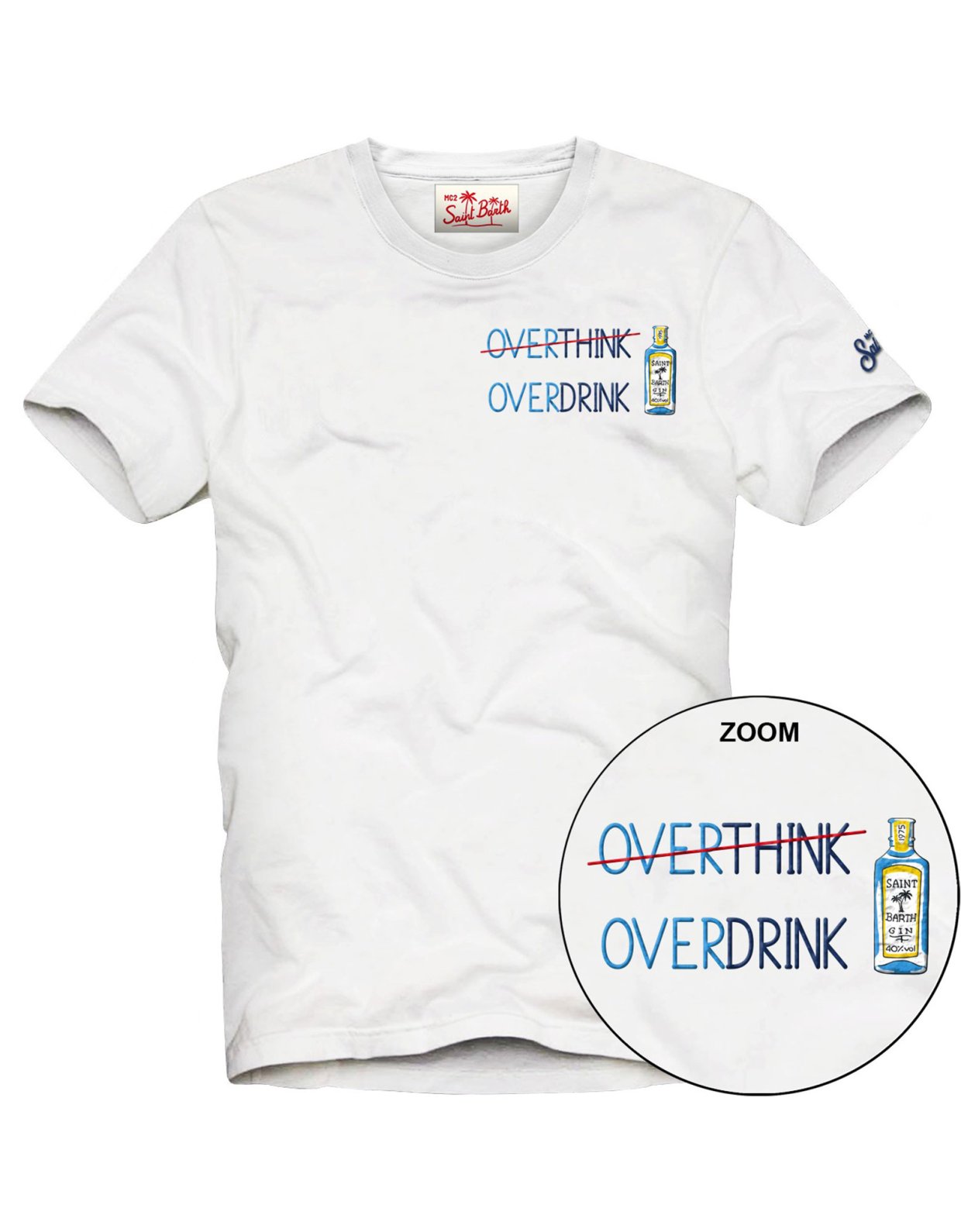 MC2 Saint Barth Cotton t-shirt Portofino with overdrink embroidery