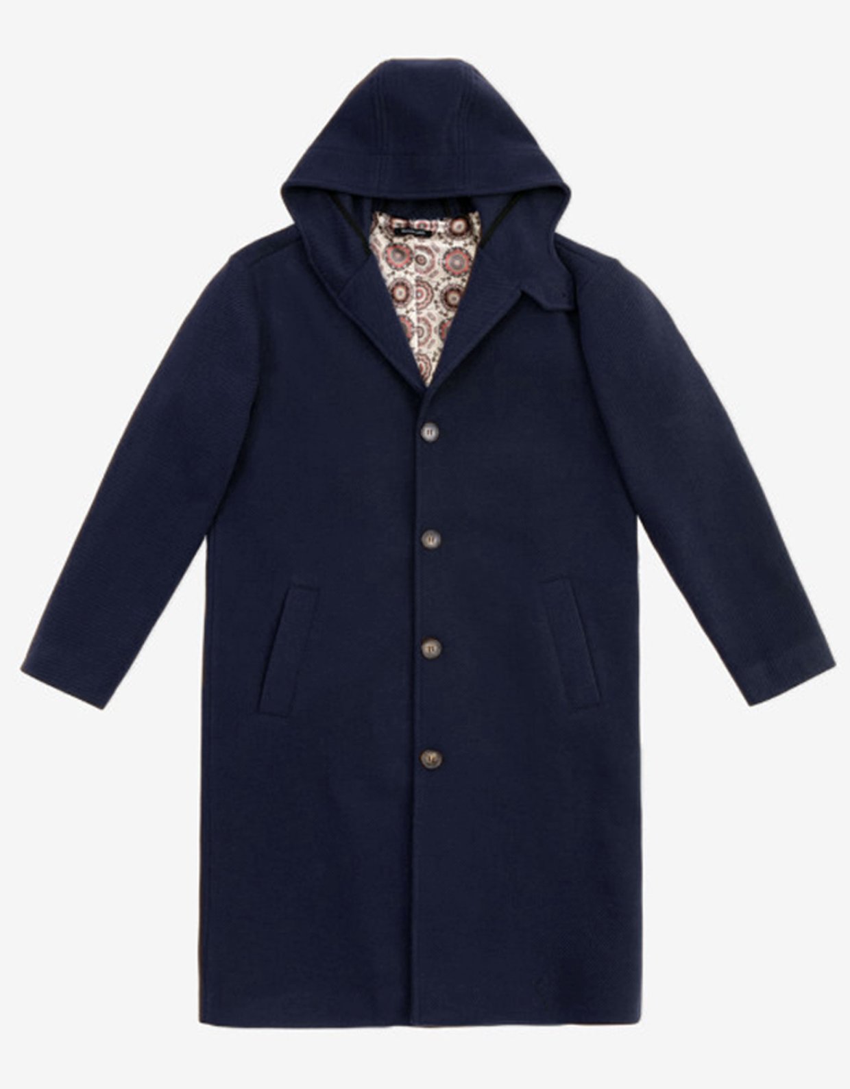 Gianni Lupo Blue hooded coat