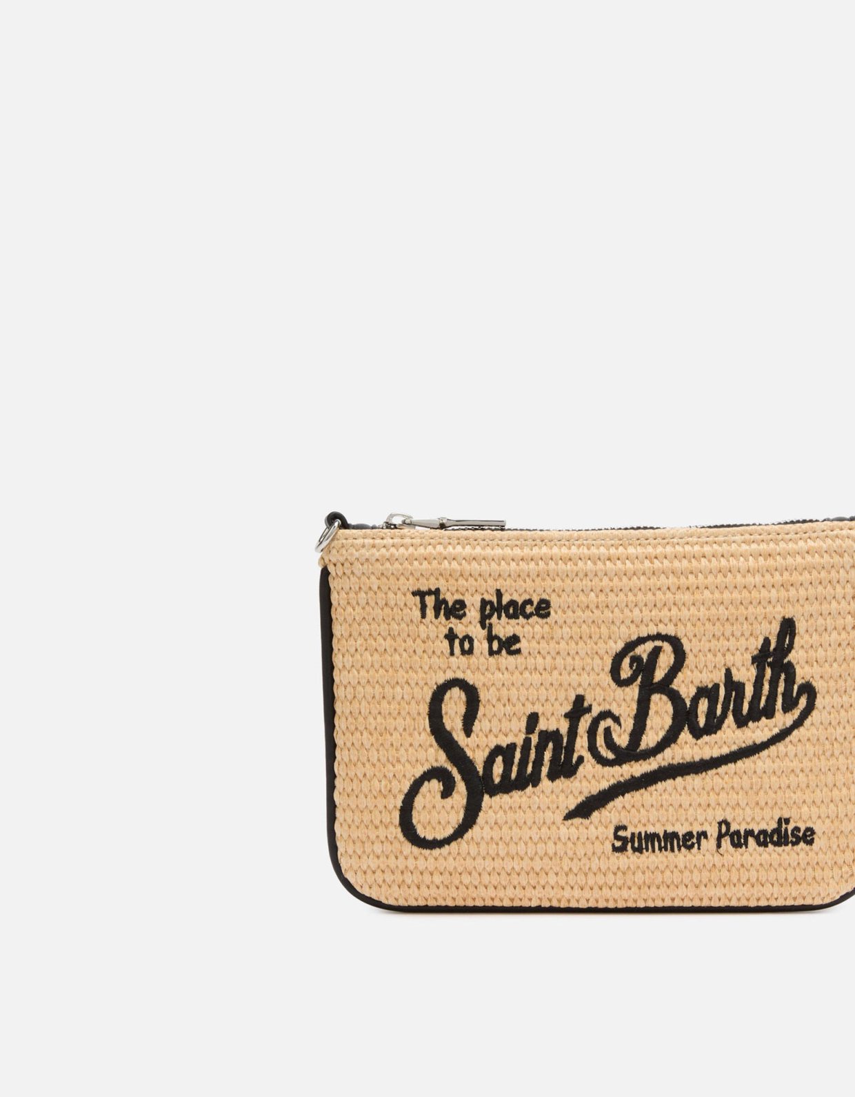 MC2 Saint Barth Parisienne beige straw mini pouch bag