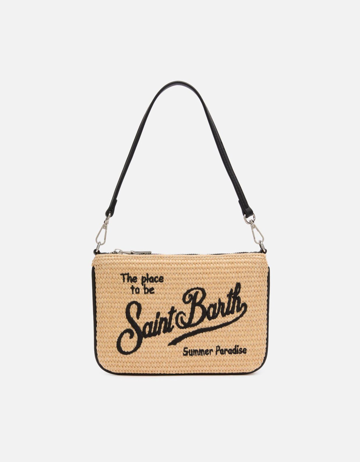 MC2 Saint Barth Parisienne beige straw mini pouch bag