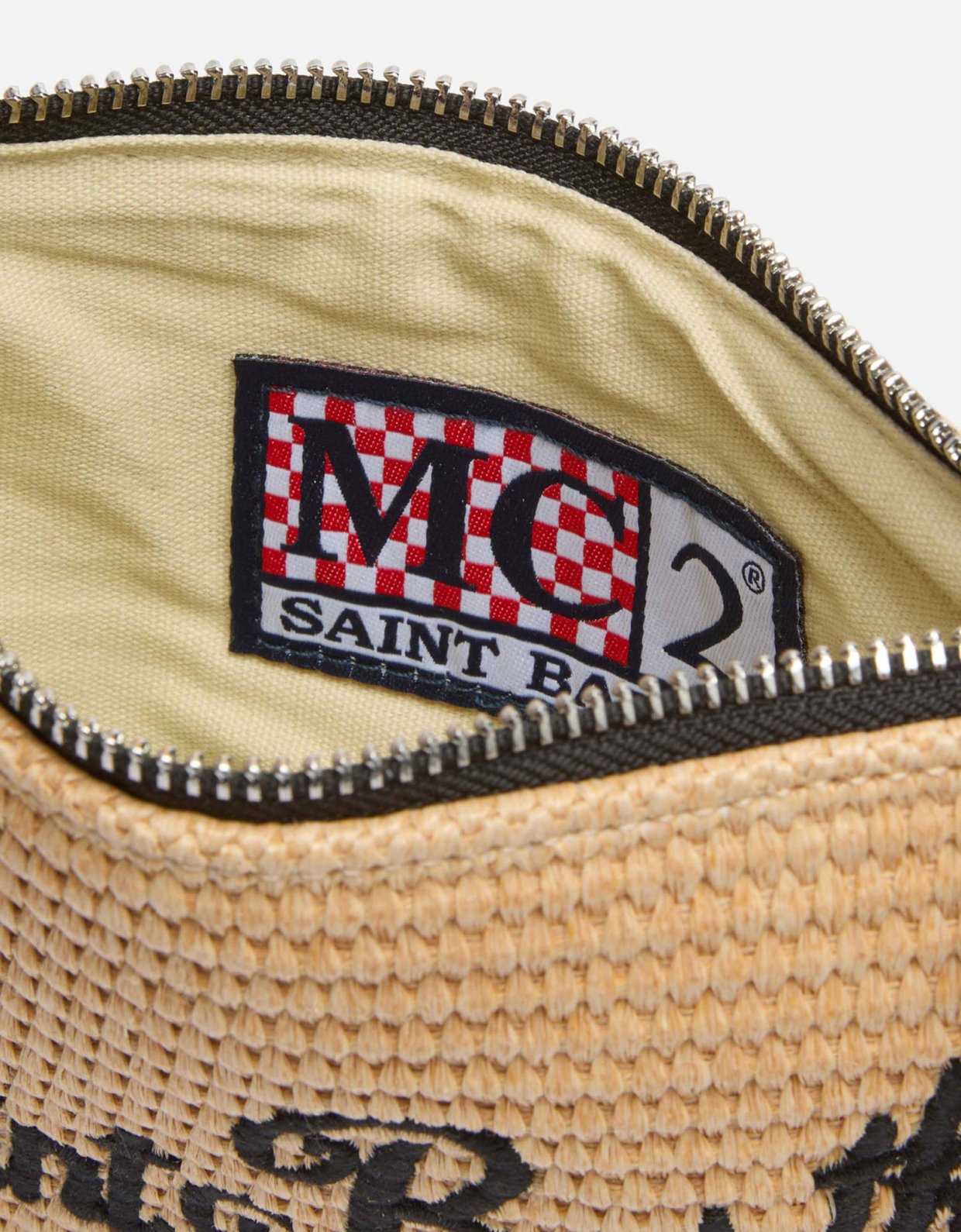 MC2 Saint Barth Parisienne beige straw mini pouch bag