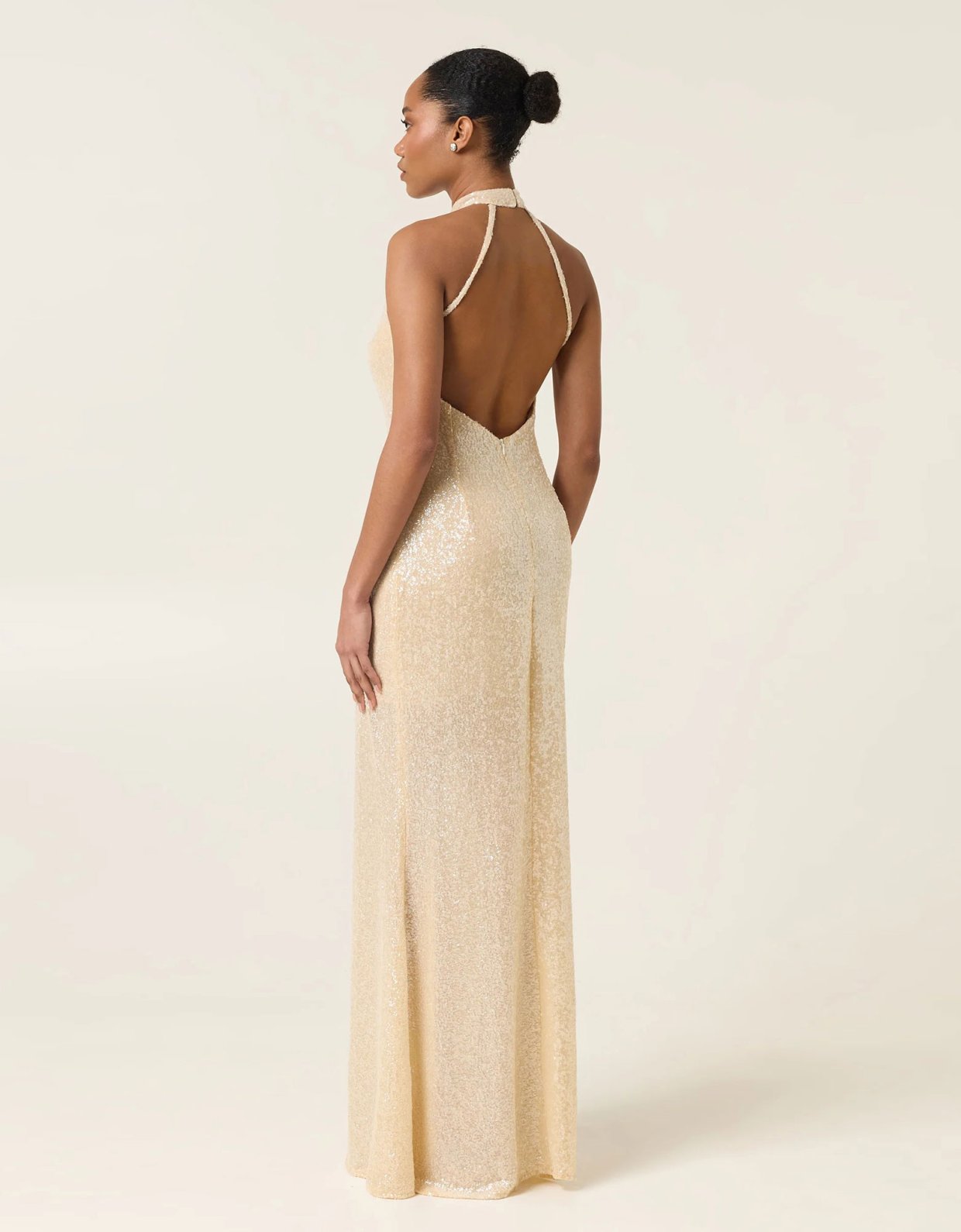Eveleya Pearl dust maxi sequined dress