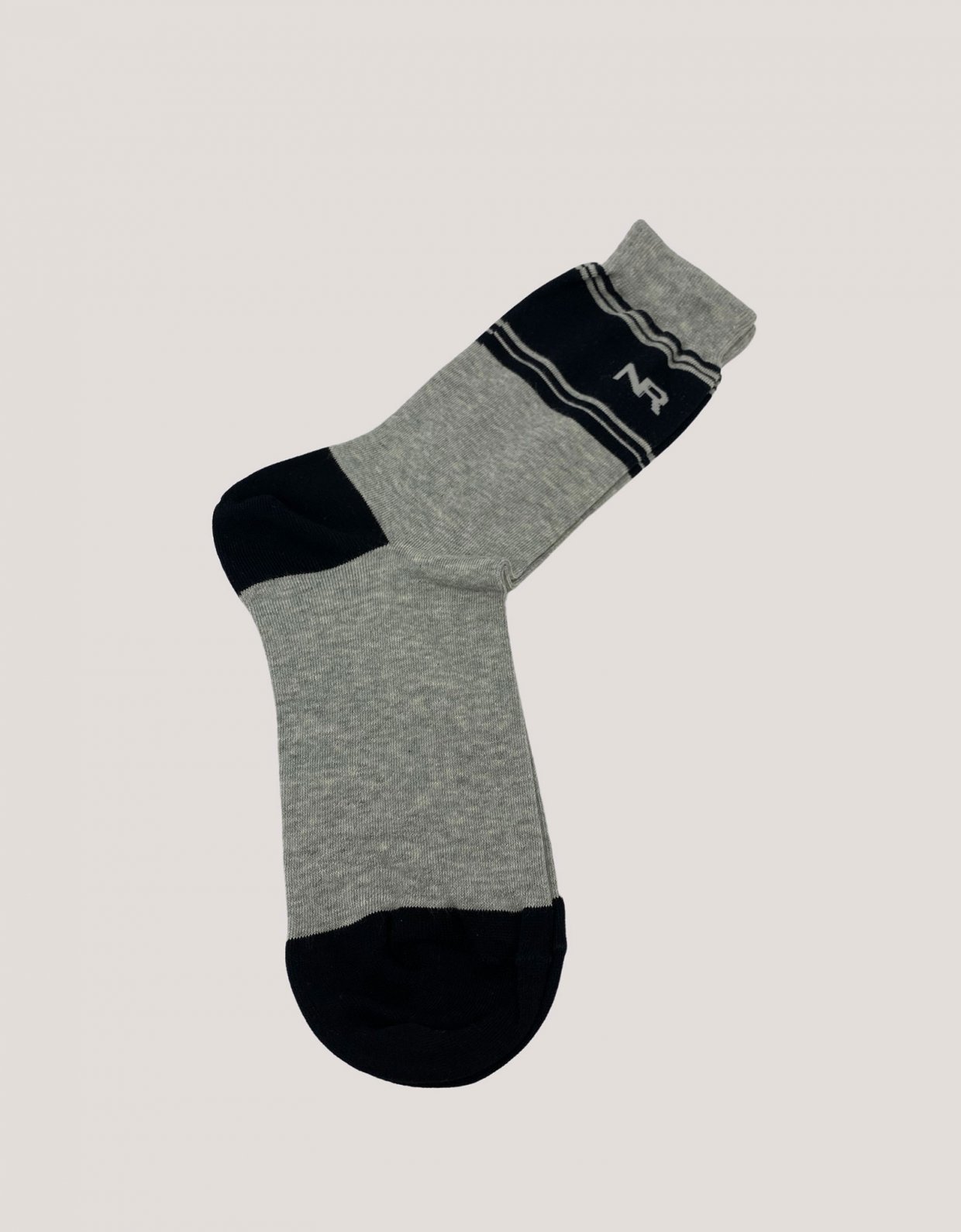 Nadia Rapti Stripes n logo socks grey