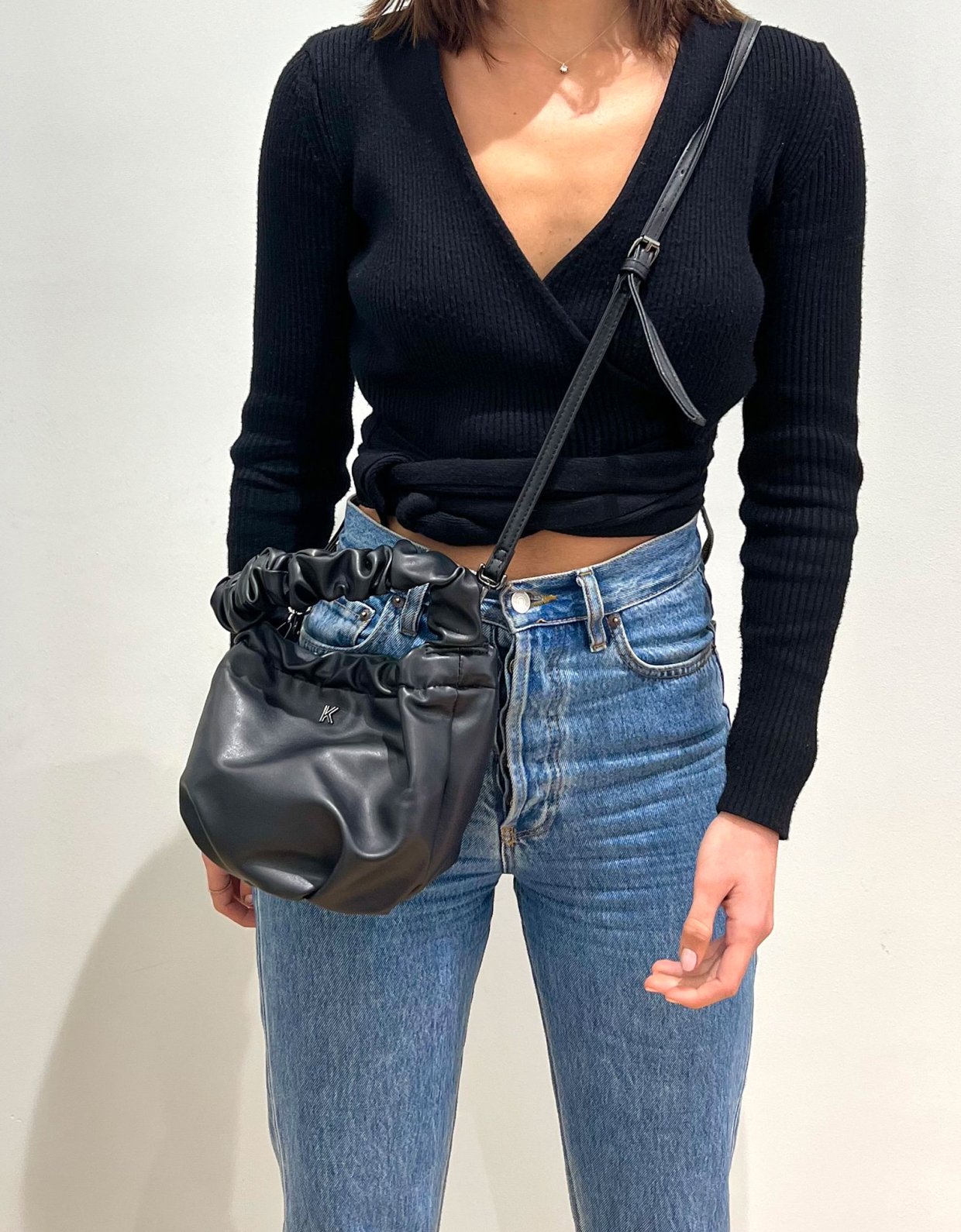 Kendall + Kylie Shay pouch bag black