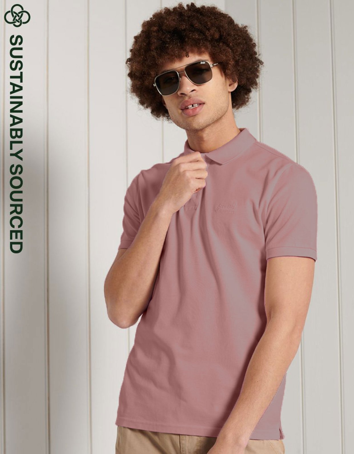 Superdry Vintage pique relax polo soft pink