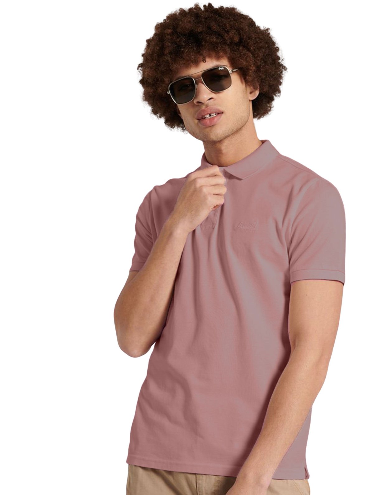Superdry Vintage pique relax polo soft pink