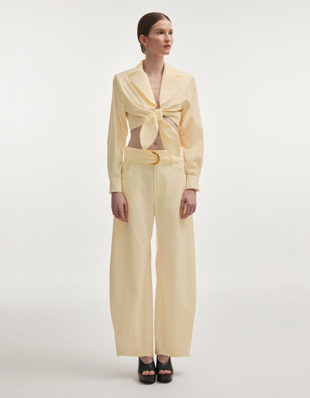 Nadia Rapti Pure barrel trousers butter yellow