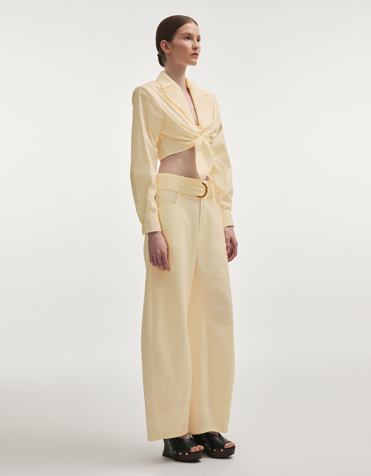 Nadia Rapti Pure crop shirt butter yellow