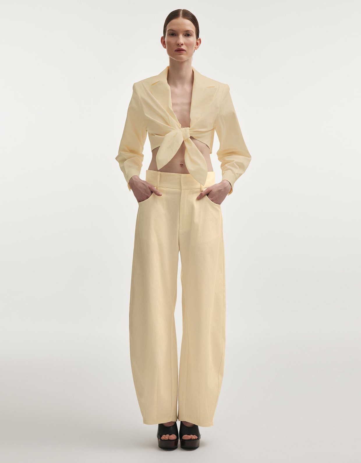 Nadia Rapti Pure crop shirt butter yellow