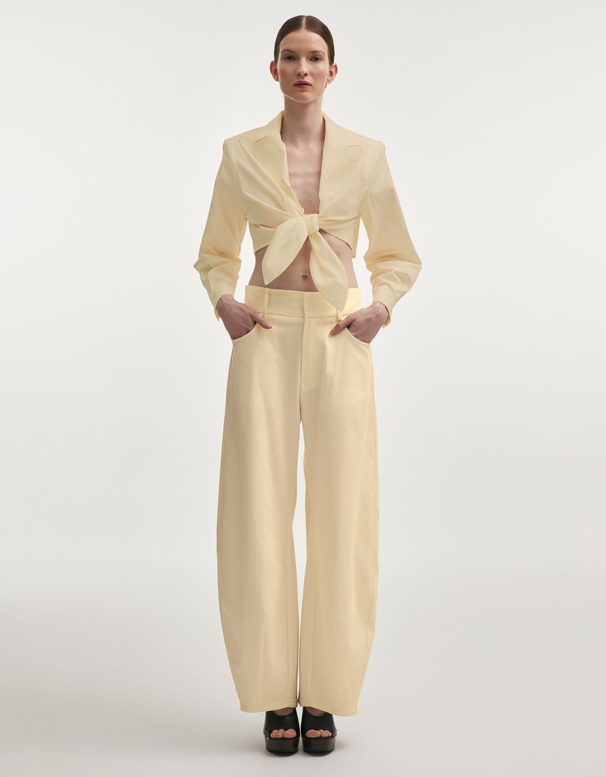 Nadia Rapti Pure crop shirt butter yellow