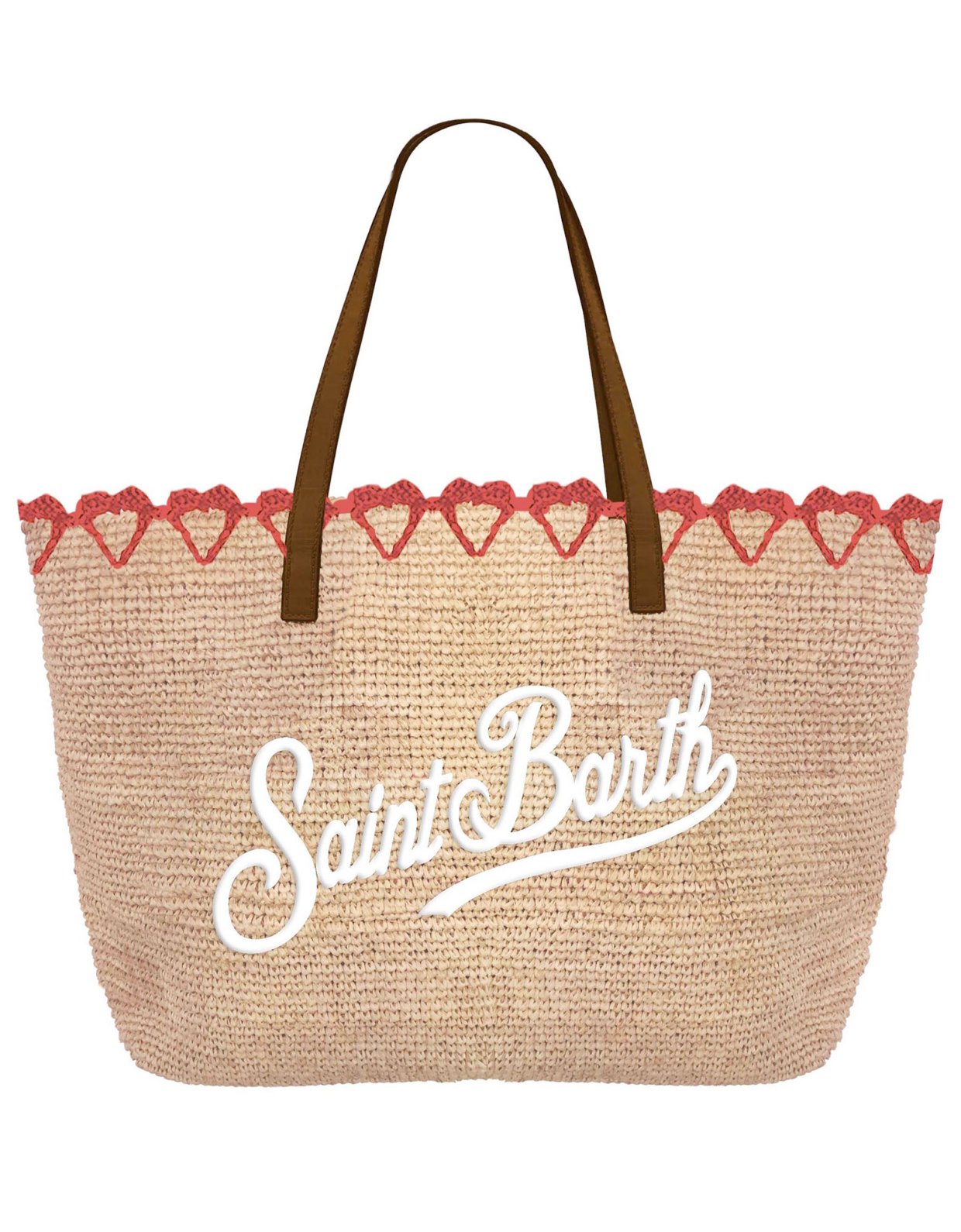 MC2 Saint Barth City raffia bag with heart border