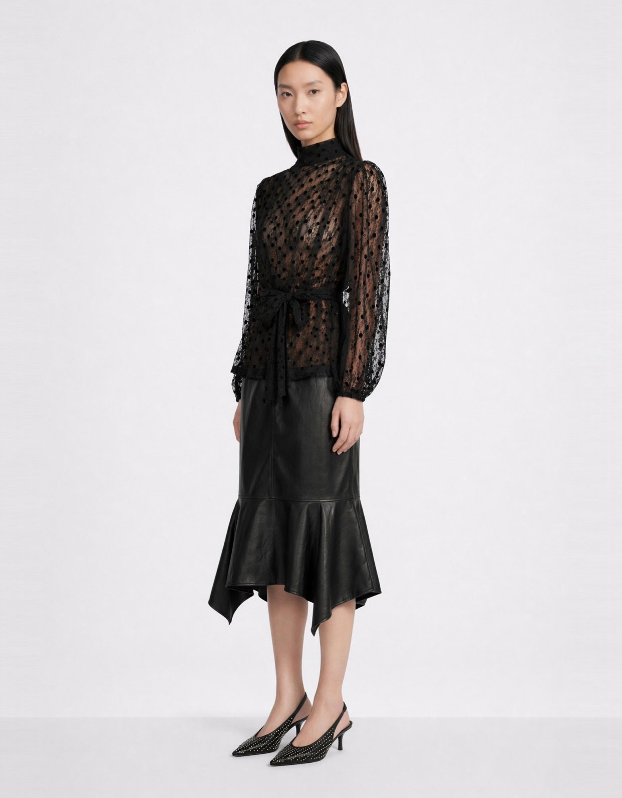 Mallory the label Rosette black lace top