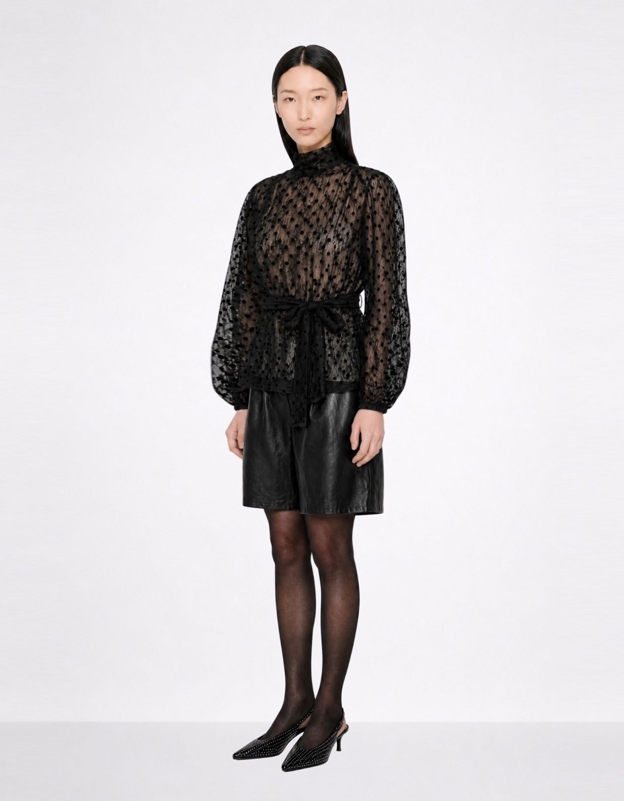 Mallory the label Rosette black lace top