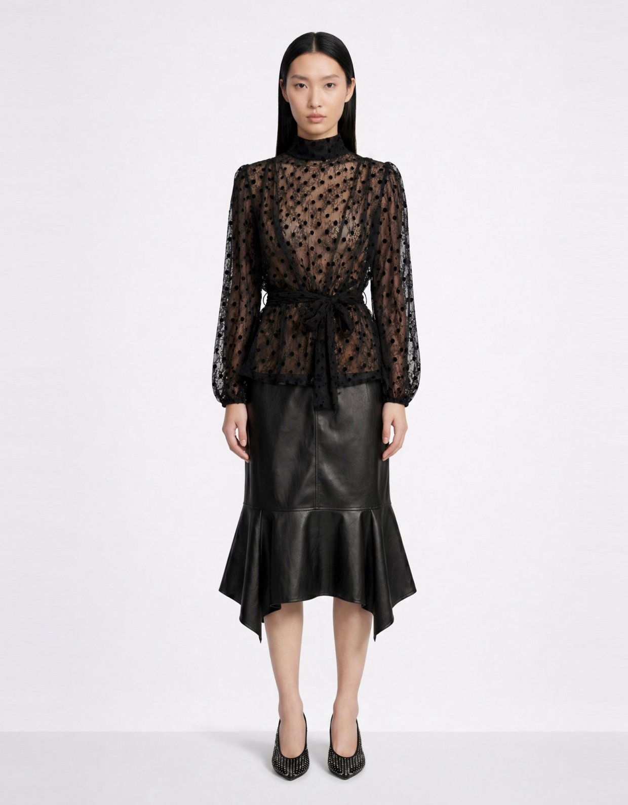 Mallory the label Rosette black lace top