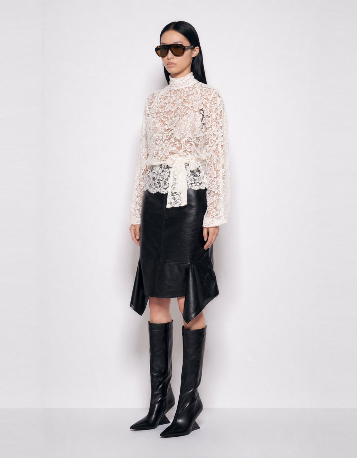 Mallory the label Rosette white lace top