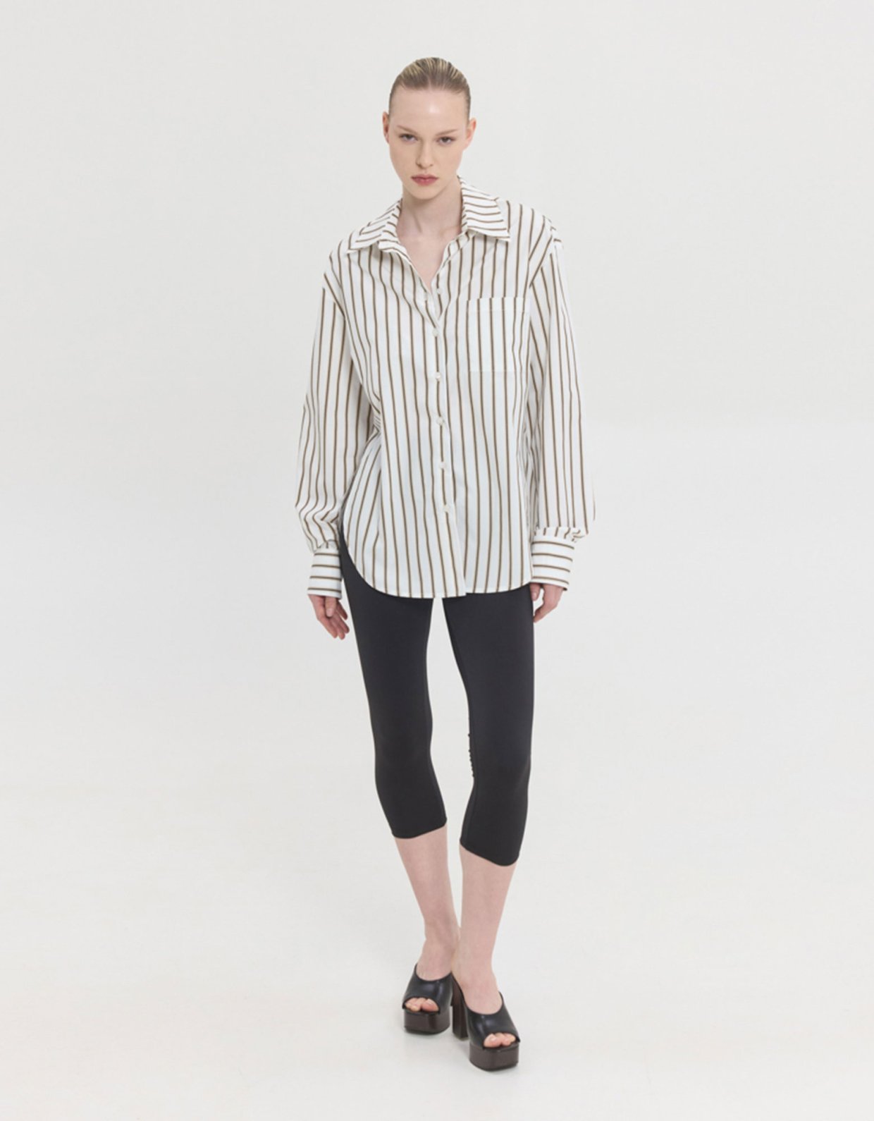 Sunset go Reina shirt brown stripes