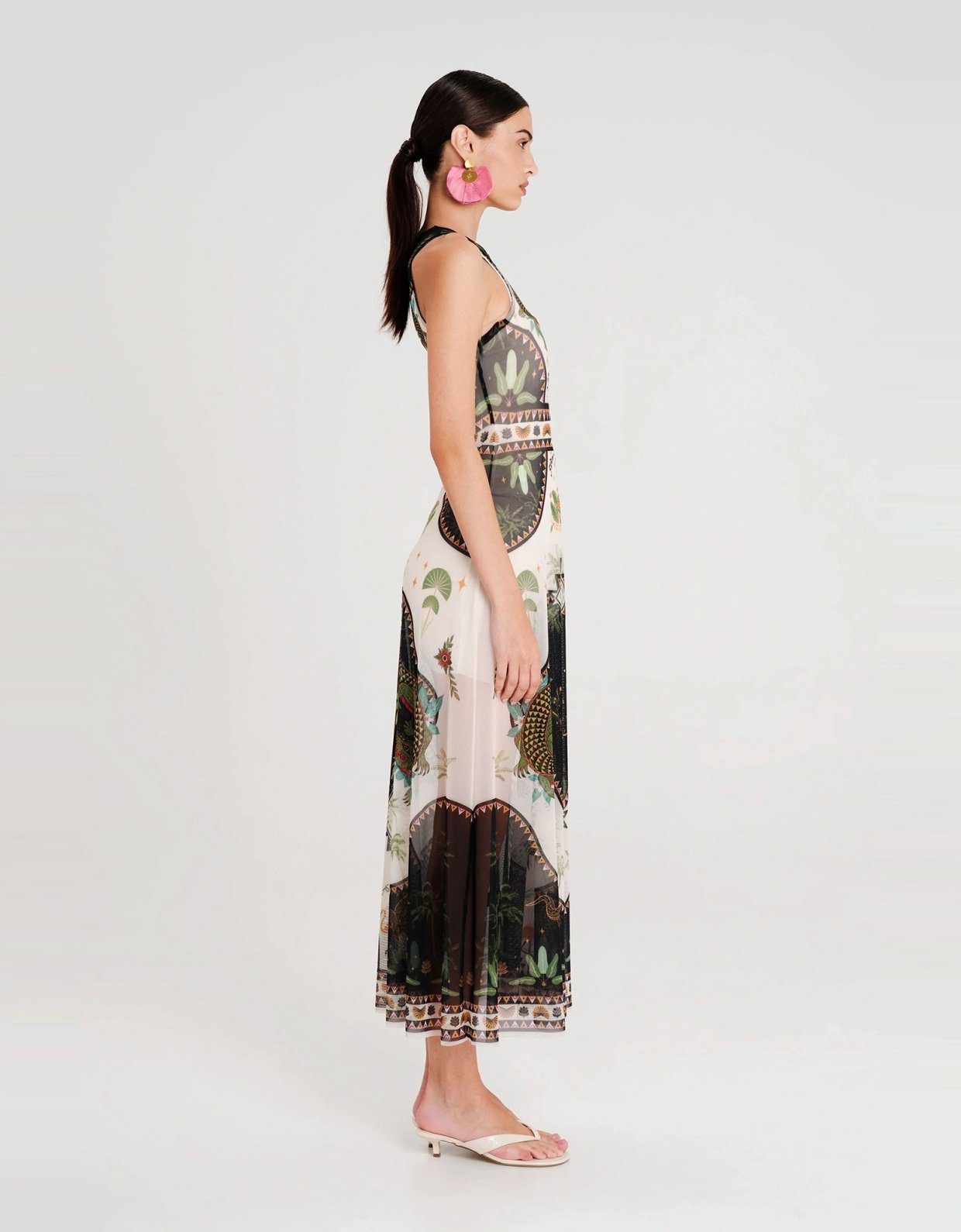 Peace and Chaos Reptile mesh long dress