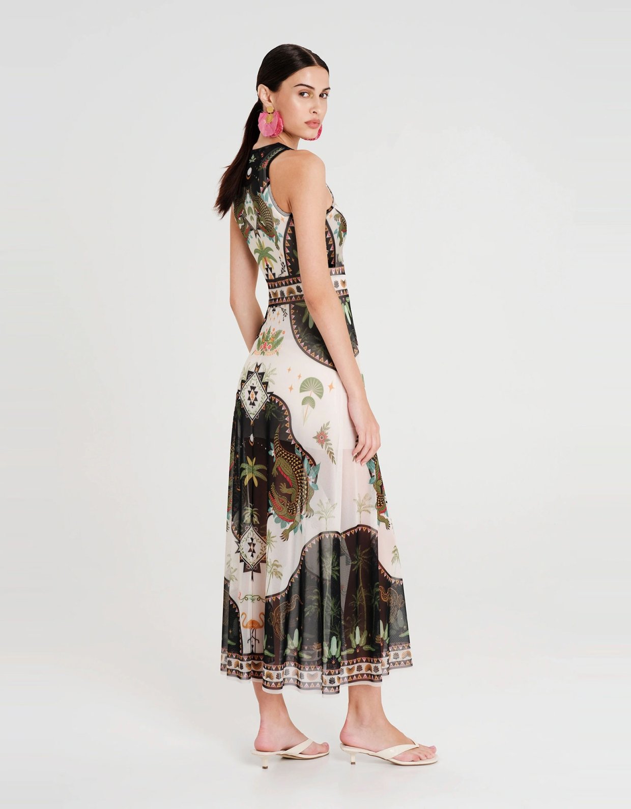 Peace and Chaos Reptile mesh long dress
