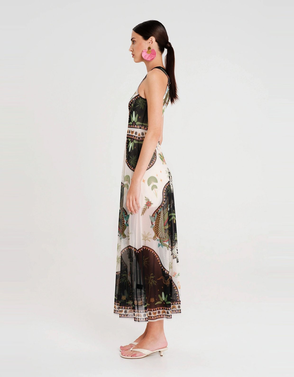 Peace and Chaos Reptile mesh long dress