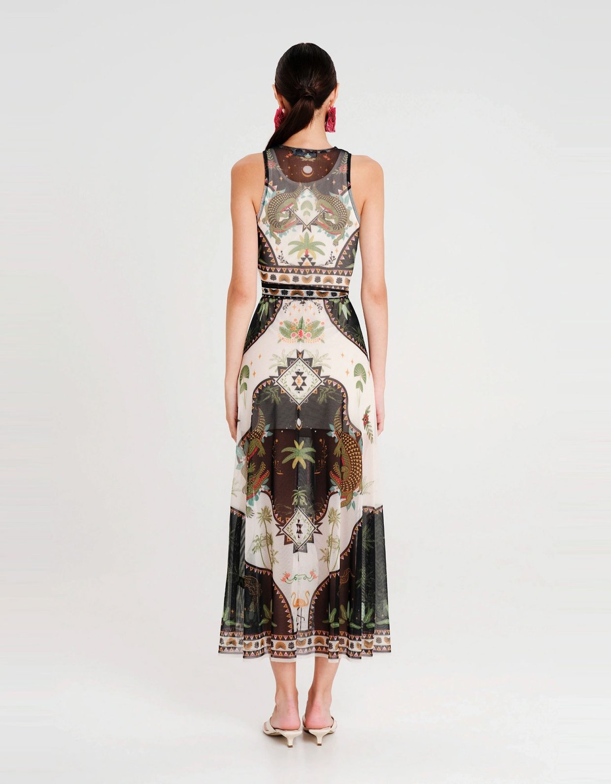 Peace and Chaos Reptile mesh long dress