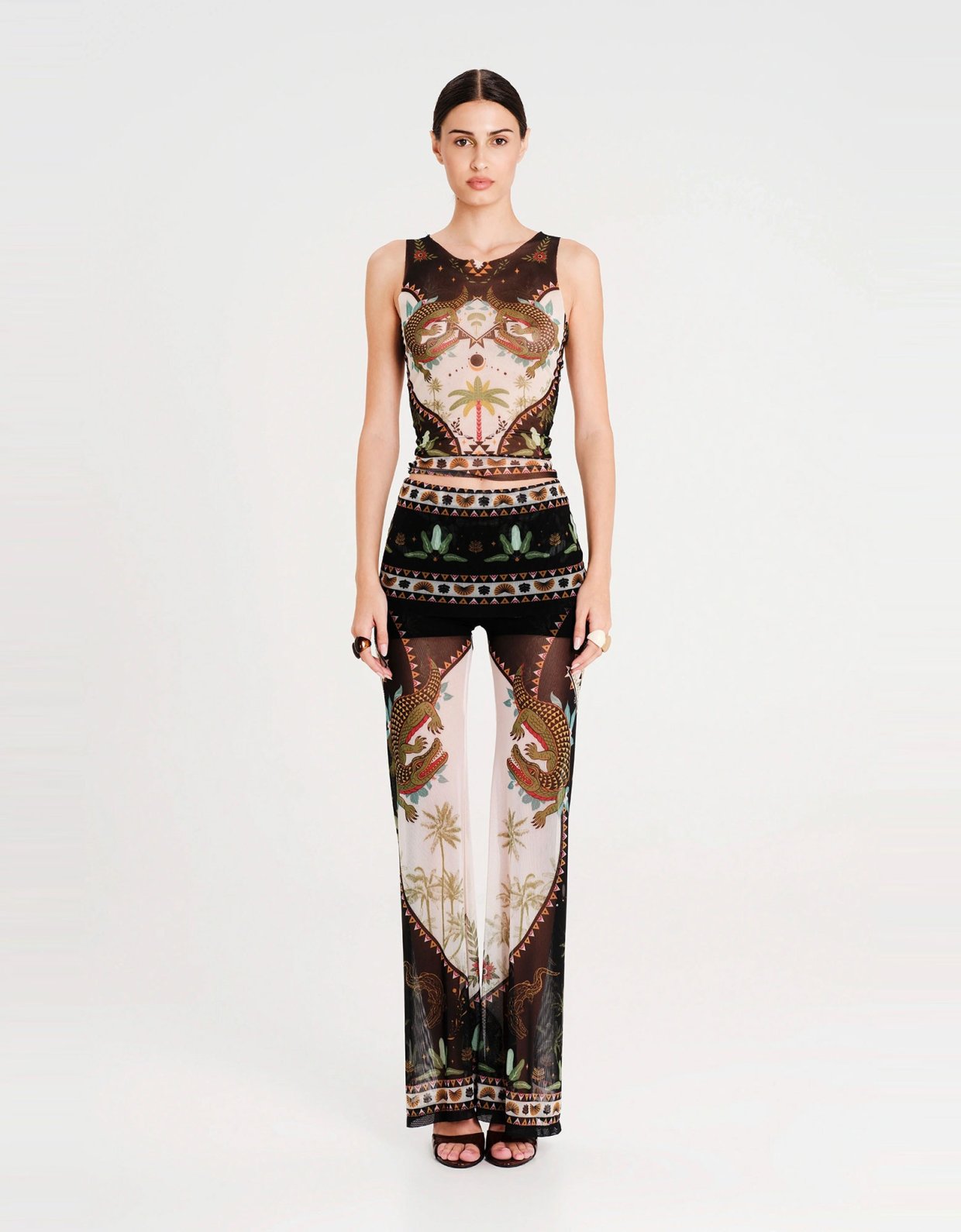 Peace and Chaos Reptile mesh pants