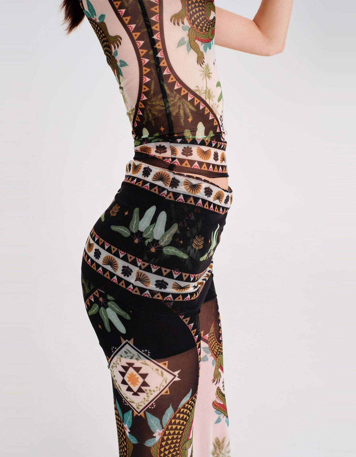 Peace and Chaos Reptile mesh pants