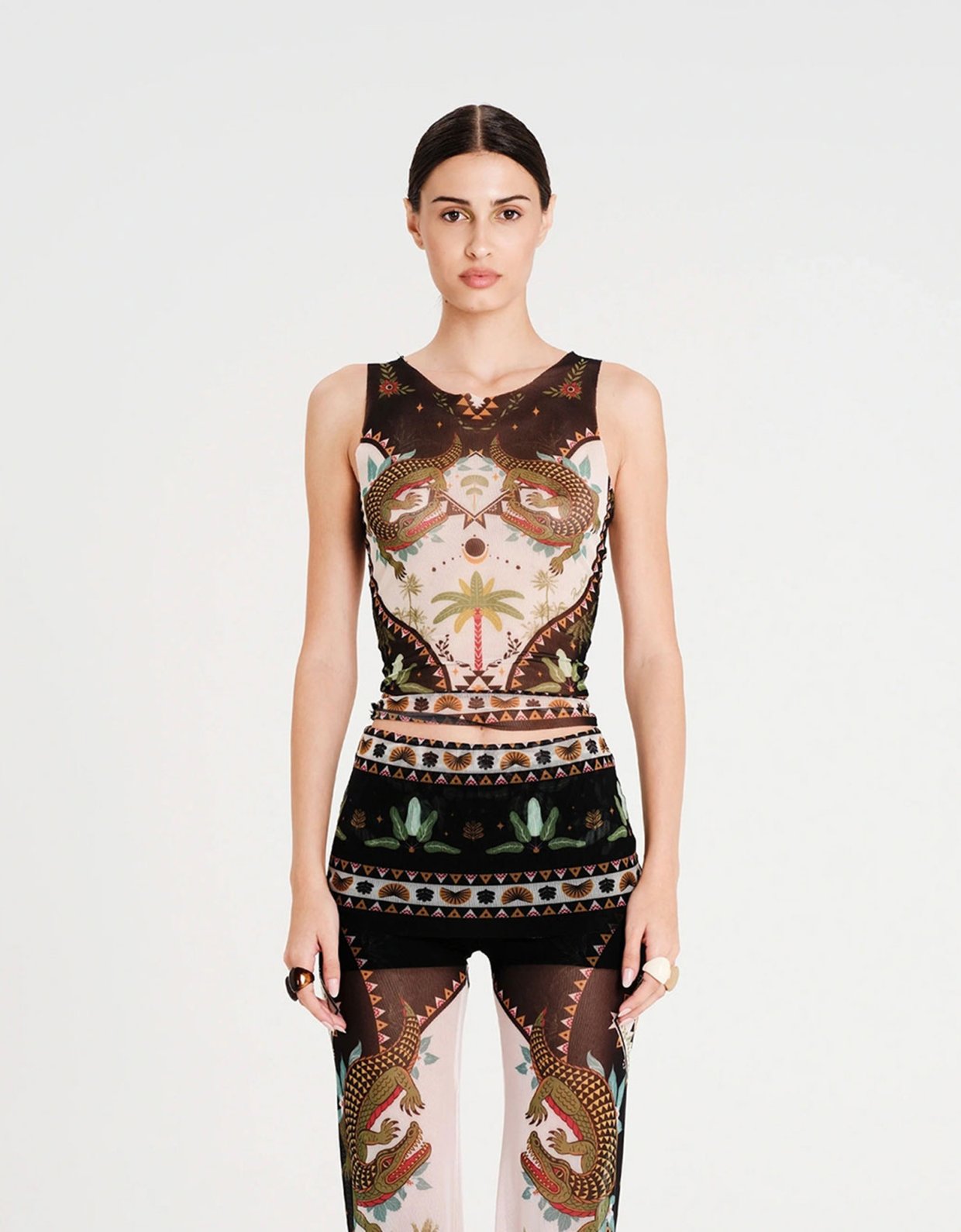 Peace and Chaos Reptile mesh top