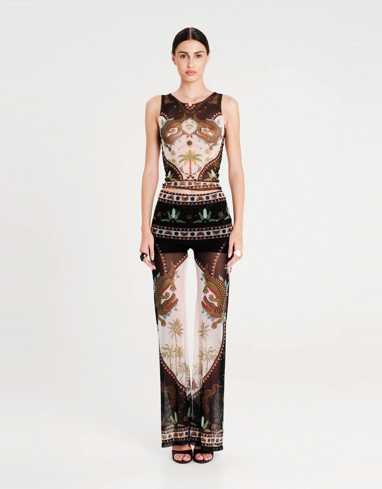 Peace and Chaos Reptile mesh top